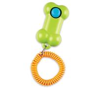 Brightkins Clicker en Forma de Hueso con muñequera Flexible para el Entrenamiento de Perros, soluciones para educar y Mejorar el Comportamiento de tu Perro, 1 Pieza