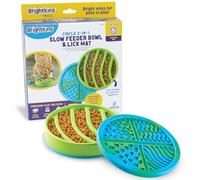 Brightkins Comedero Lento Redondo & Tapete - Bol antiglotón 2-en-1