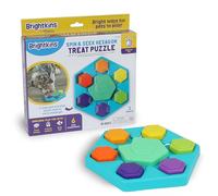 Brightkins Spin & Seek - Rompecabezas Hexagonal, Juguetes interactivos para Perros, Juguete de Rompecabezas para Perros, alimentador de golosinas para Mascotas de liberación Lenta