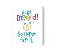 Brightside Tarjeta de compromiso con texto en inglés You got engaged