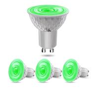 BrightWish 4 bombillas LED GU10, 5 W, no regulable, luz verde para decoración e iluminación de acento, GU10, 5 W, coloridas bombillas para interiores