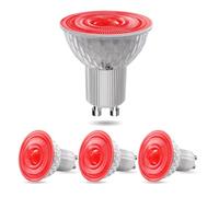 BrightWish Bombilla LED roja GU10, 5 W, no regulable, GU10 para iluminación decorativa y de paisaje, 4 unidades