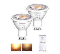 BrightWish Bombillas LED GU10 Luz Cálida 3000K, 5W Equivalente a 40W Halógeno, Sin Parpadeo, Ahorro Energético, Ángulo de Haz 38°, para Iluminación de Hogar, Cocina y Dormitorio,2 Unidad