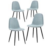 BRIGROS La voglia di fare WeHome - Juego de 4 sillas de Tela Bella, Patas de Metal y Asiento de Tela, para el hogar, Cocina, Sala de Estar, Salas de Espera, oficinas, Bares (Cedro, Metal - Tela)