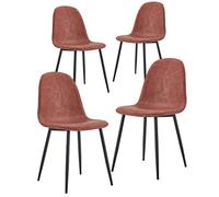 BRIGROS La voglia di fare WeHome - Juego de 4 sillas de Tela con Patas de Metal y Asiento de Tela, para Comedor, salón, Bar, Sala de Espera, oficinas, Espacios Modernos (marrón, ecopiel)