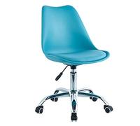 BRIGROS La voglia di fare WeHome - Silla de Oficina Moderna habitación de niños, Sala de Estudio, Sala de Espera, Silla de Oficina con Asiento de Piel sintética (Celeste)