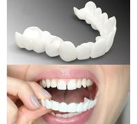 Brigtviee 2 Pares Carillas Dentales CosméTicos,Dientes Postizos ExtraíBles,Reutilizable Pegamento Dentadura Postiza Temporales,Funda Dental CosméTica, Kit Blanqueamiento Dental Para Hombre Mujer