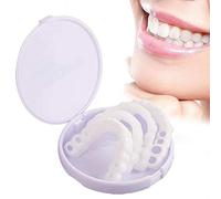 Brigtviee 2 Pares Carillas Dentales, Dientes Postizos Temporales, Dentaduras Postizas Instantáneas, Protesis Dental de Sonrisa Superiores y Inferiores, Dientes Falsos para Hombres Mujeres