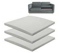 Brigtviee Almohadilla Protectora del Sofá, 70x70x5cm, Soporte de Cojín de Sofás, Reparación De Hundimiento de Asiento de Muebles de Esponja Curva de Alta Densidad, Blanco, 3 Piezas
