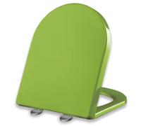 Brigtviee Asientos De Inodoro con Cierre Silencioso, Tapa WC En Forma De D Universal, Accesorios De BañO ExtraíBles,Grueso Materiale PP,Bisagras Ajustables,46 Cm*36 Cm,Verde