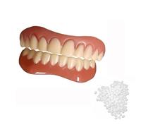 Brigtviee Dentadura De Silicona,2 Pares Sonrisa Dientes PróTesis Chapa,Dentaduras Postizas Ajustables,Carillas De Dientes Falsos,Postizos De Superior E Inferior Dientes,Talla úNica