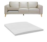 Brigtviee Inserto para Cojín de Sofá, Soporte para Asientos Hundidos con Espuma de Alta Densidad, Reparación De Hundimiento De Cojines de Sofá, Blanco, 2 Piezas, 50x50x5cm