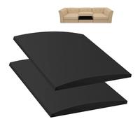 Brigtviee Reparación De Hundimiento De Asiento de Muebles, Soporte de Cojín de Sofá de Espuma de Alta Densidad de Curva para Asientos Caído, Almohadilla de Apoyo, Negro, 60x60x5cm, 2 Piezas