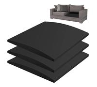 Brigtviee Reparación De Hundimiento De Cojines de Sofá, 3 Piezas, 60x60x5cm, Almohadillas De Espuma De Alta Densidad para Sofá, Soporte de Cojín de Sofá para Asiento Caído, Negro