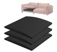 Brigtviee Soporte de Cojín de Sofá, 2 Piezas De 70x70x5cm Cojín De Espuma De Alta Densidad, Cojines Sillas, Cojin de Soporte de Sofá para Asiento Caído, Soporte de Cojín para Sofá, Negro