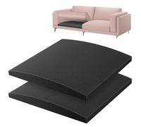 Brigtviee Soporte de Cojín de Sofá, 3 Piezas De 60x60x5cm Cojín De Espuma De Alta Densidad, Cojines Sillas, Cojin de Soporte de Sofá para Asiento Caído, Soporte de Cojín para Sofá, Negro