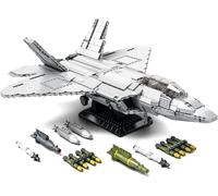 Brihappen F-22 Raptor Juego de bloques de construcción de avión militar, bloques de construcción de bloques de construcción, juguete de construcción, regalo para adultos, jóvenes, fanáticos militares