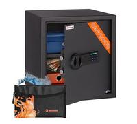 Brihard Business caja fuerte electrónica - 40x38x38cm Caja seguridad digital pantalla LED y estante extraíble - Caja fuerte seguridad oficina y hogar