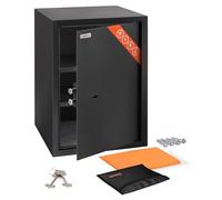 Brihard Business XL Caja Fuerte con Llave Grande de 50x35x36cm con Bolsa Ignífuga, 60L para la Oficina 60L, con 2 Estantes Ajustables en Altura, para Documentos A4, Dinero y Joyas