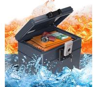 Brihard Caja Fuerte Portátil Certificada 2037 A4 XXL - Ignífuga e Impermeable con Cerradura de Llave - Para Documentos, Objetos de Valor y Archivos A32.9×An40.7×P32.1 cm