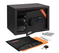 Brihard Family Caja Fuerte Biométrica 25x35x25cm con Ignífuga Bolsa, Apertura con Huella Dactilar, Estante Extraíble, Almacenamiento Seguro 20L para Dinero, Documentos A4, Joyas