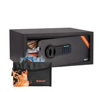 Brihard Laptop Caja Fuerte Digital 20x43x35cm con Bolsa Ignífuga, Caja de Seguridad 28L con Código y Luz LED, para Portátil 15", Dinero, Joyas y Documentos A4