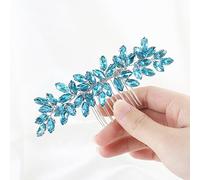 Brihasory Lujoso peine para el pelo de boda con diamantes de imitación completos, accesorios para el cabello para fiesta, graduación, nupcial, peines laterales para mujeres, novia, niñas, decoración