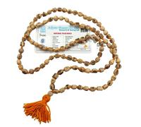 BRIJ HAAT Santa Albahaca Tulsi Wood Mala, 108+1 cuentas, collar de oración hindú japa para meditación, Estándar, Cuentas Tulsi, Sin piedra preciosa