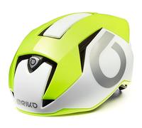 Briko Gass 2.0 Casco Ciclismo, Adultos Unisex, White Yellow Fluor Silver, Medium
