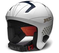 Briko, Helmet Unisex Adulto, Shiny White-TANGAROA Blue-Gold, XXL