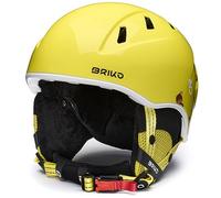 Briko, Helmet Unisex niño, Shiny Starship Yellow-White-Animal, SM