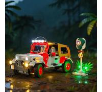 BRIKSMAX Iluminación LED para LEGO Jurassic World Jurassic Park Jeep Wrangler 77984, juego de luz compatible para bloques de construcción, sin juego de Lego, luz decorativa premium para modelismo