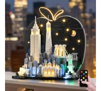 BRIKSMAX Kit de iluminación LED para Lego Architecture Ciudad de Nueva York: La Gran Manzana（Versión con Control Remoto） - Compatible con 21066 Building Blocks Model- No incluir el Conjunto de Lego