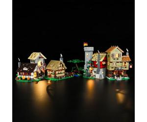 BRIKSMAX Kit de iluminación LED para Lego Icons Plaza Mayor Medieval - Compatible con Lego 10332 Building Blocks Model- No incluir el Conjunto de Lego