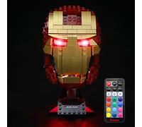 BRIKSMAX Kit de iluminación LED para Lego Marvel Casco de Iron Man - Compatible con Lego 76165 Building Blocks Model- No incluir el Conjunto de Lego（Versión de Control Remoto）