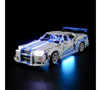 BRIKSMAX Kit de iluminación LED para Lego Technic Coche Nissan Skyline GT-R (R34) de 2 Fast 2 Furious - Compatible con Lego 42210 Building Blocks Model- No incluir el Conjunto de Lego