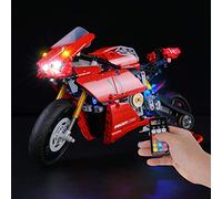 BRIKSMAX Kit de Iluminación Led para Lego Technic Ducati Panigale V4 R,Compatible con Ladrillos de Construcción Lego Modelo 42107, Juego de Legos no Incluido (Versión de Control Remoto)