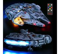 BRIKSMAX Kit de Iluminación Led Versión actualizada para Lego Star Wars Halcón Milenario,Compatible con Ladrillos de Construcción Lego Modelo 75257, Juego de Legos no Incluido…