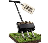 Briliantwerk® Aireador de césped Pro | Aerificadores para césped | aireador | Horquilla aerificadora con bandeja recolectora para núcleos de tierra auténticos, aireador de césped, aireador de césped
