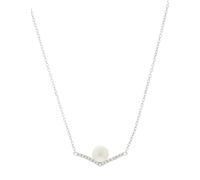 Brilio Silver Collar Elegant Silver Necklace with Pearl and zircons NCL131W sBS3535 Marca