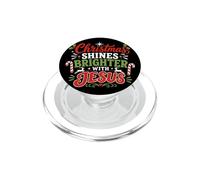 Brilla más con la Cita gráfica de fe de Jesús Christian PopSockets PopGrip para MagSafe