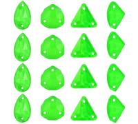 Brillabenny 30 piedras brillantes fluorescentes para coser planas, mezcla de cristales fluorescentes, para decorar ropa, disfraces, bailes (verde neón)