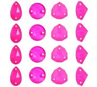 Brillabenny 30 piedras brillantes fluorescentes para coser planas, mezcla de cristales fluorescentes, para decorar ropa, disfraces, bailes (rosa neón)