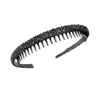 Brillante Diamantes de imitación completos con peine dental elegante lavado de cara diadema para mujeres y niñas accesorios diarios