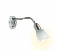 BRILLANTE lámpara Sofía aplique de pared brazo flexible e interruptor hierro/cromo | 1x D45, E14, 40W, adecuado para lámparas de caída (no incluidas) | Escala A ++ a E | Con interruptor de palanca