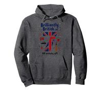 Brillante Regalo de cumpleaños británico en el 7 Reino Unido Sudadera con Capucha, Unisex para Adultos, Jaspeado Oscuro, XXL