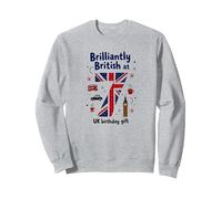 Brillante Regalo de cumpleaños británico en el 7 Reino Unido Sudadera, Unisex para Adultos, Gris Jaspeado, XXL
