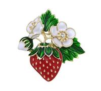 Brillante Rhinestone Pasador de fresa Pasador de solapa de moda Caja de carne de fruta hecha a mano Joyería hecha a mano Joyería para hombres