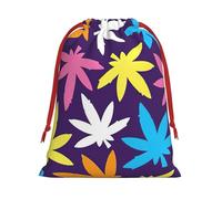 Brillante y colorido patrón de malas hierbas, bolsas elegantes para fiestas, bodas, regalos de caramelos, almacenamiento reutilizable