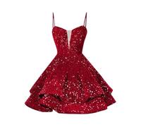 Brillantes lentejuelas vestidos de baile con tirantes espaguetis corsé a rayas brillantes fiesta de graduación cómodo básico de invierno vestido de playa vestido casual vestido de cóctel, burdeos, 6